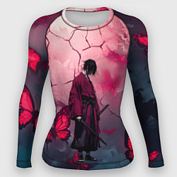 Женский рашгард Одинокий самурай среди бабочек