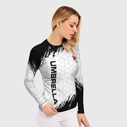 Рашгард женский Амбрелла - белые соты, цвет: 3D-принт — фото 2