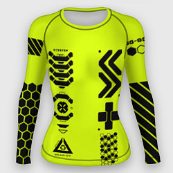 Рашгард женский Кибер текстура - ядовитая, цвет: 3D-принт