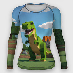 Рашгард женский Тираннозавр рекс - Майнкрафт, цвет: 3D-принт