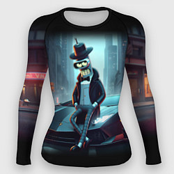 Женский рашгард Бендер счастливый владелец Ламборджини