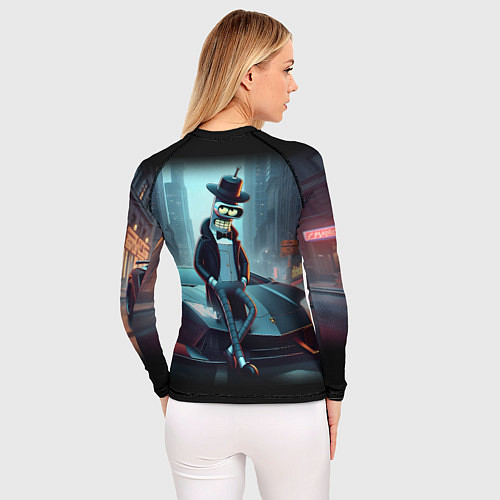 Женский рашгард Бендер счастливый владелец Ламборджини / 3D-принт – фото 4