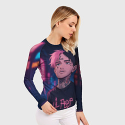 Рашгард женский LiL Peep - Неоновый аниме арт, цвет: 3D-принт — фото 2