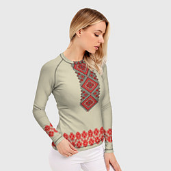 Рашгард женский Народная вышиванка, цвет: 3D-принт — фото 2
