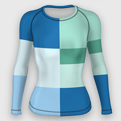 Рашгард женский Мятное небо колор-блок, цвет: 3D-принт