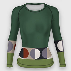 Рашгард женский Луна Малевича сосновый зеленый, цвет: 3D-принт