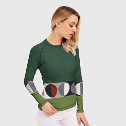 Рашгард женский Луна Малевича сосновый зеленый, цвет: 3D-принт — фото 2