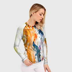 Рашгард женский Разноцветные мазки кисти на палитре художника, цвет: 3D-принт — фото 2