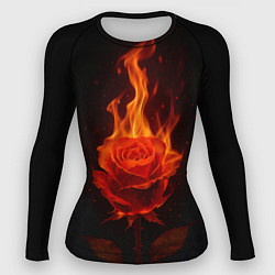 Рашгард женский Flaming rose, цвет: 3D-принт