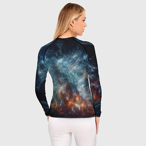 Женский рашгард Космонавт парит в космосе среди звезд / 3D-принт – фото 4