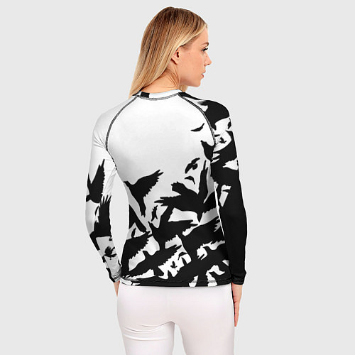 Женский рашгард Doom black crow logo / 3D-принт – фото 4