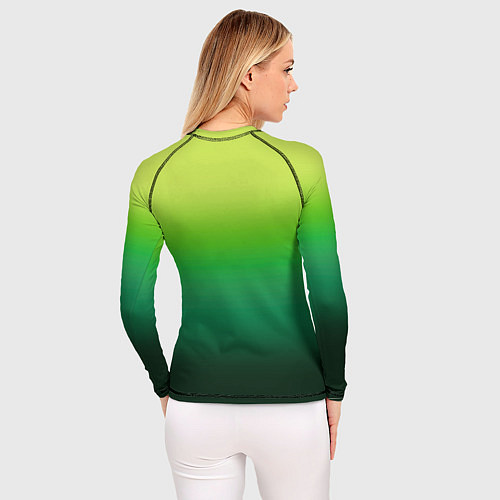 Женский рашгард Градиент укропное зеленое омбре / 3D-принт – фото 4