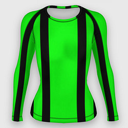 Женский рашгард Color black and green stripes