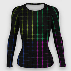 Женский рашгард Color black multicolored stripes