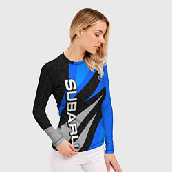 Рашгард женский Subaru - синий, цвет: 3D-принт — фото 2