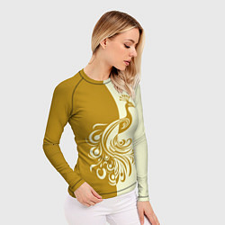 Рашгард женский Жар-птица в золотом, цвет: 3D-принт — фото 2