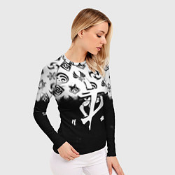 Рашгард женский Doom черно белые аниме, цвет: 3D-принт — фото 2