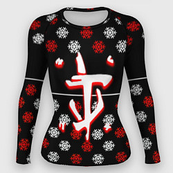 Рашгард женский Doom winter pattern steel, цвет: 3D-принт