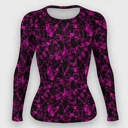 Рашгард женский Черно бордовый абстрактный узор, цвет: 3D-принт