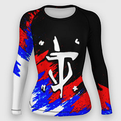 Рашгард женский Doom триколор краски, цвет: 3D-принт