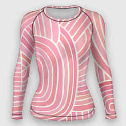 Рашгард женский Абстрактный узор розовый, цвет: 3D-принт