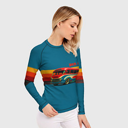 Рашгард женский Ретро автобус ЗИЛ 156 поп-арт, цвет: 3D-принт — фото 2