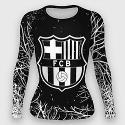 Рашгард женский Barcelona деревья белые ночь, цвет: 3D-принт