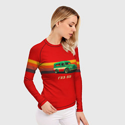 Рашгард женский Рето автобус ГАЗ-55 в стиле поп-арт, цвет: 3D-принт — фото 2