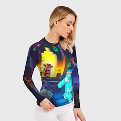 Рашгард женский Майнкрафт - рейд в подземелье, цвет: 3D-принт — фото 2