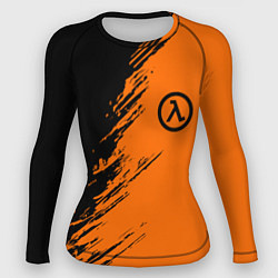 Рашгард женский Half Life - black and orange, цвет: 3D-принт