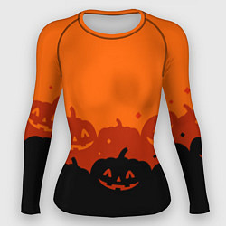 Рашгард женский Хэллоуин счастливые тыквы, цвет: 3D-принт