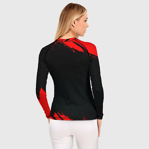 Женский рашгард Атлетико Мадрид красные краски / 3D-принт – фото 4