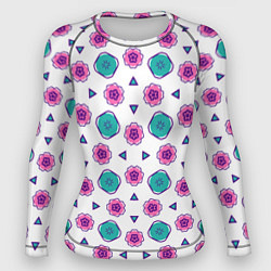 Женский рашгард Цветочно-геометрический паттерн