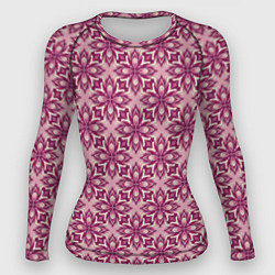 Женский рашгард Фиолетово-розовая цветочная текстура