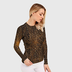 Рашгард женский Золотая сеть, цвет: 3D-принт — фото 2