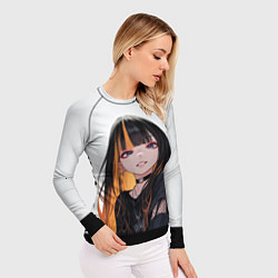 Рашгард женский Девушка и кот, цвет: 3D-принт — фото 2