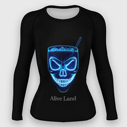 Рашгард женский Neon skull cocktail, цвет: 3D-принт