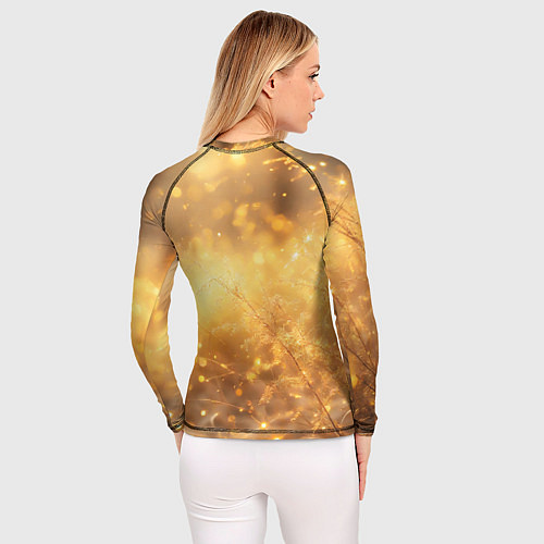 Женский рашгард Золотые лучи солнца на рассвете / 3D-принт – фото 4