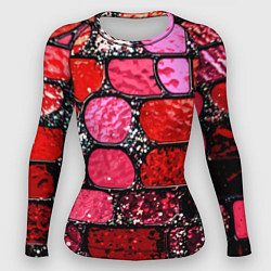 Рашгард женский Рубиновый красный витражные плитки, цвет: 3D-принт