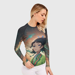 Рашгард женский Маомао на фоне облаков, цвет: 3D-принт — фото 2