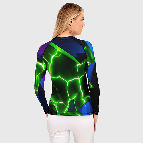 Женский рашгард Neon green glow / 3D-принт – фото 4