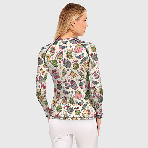 Женский рашгард Новогодний паттерн / 3D-принт – фото 4