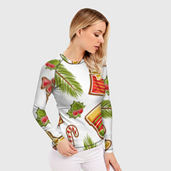 Рашгард женский Рождественский вайб, цвет: 3D-принт — фото 2