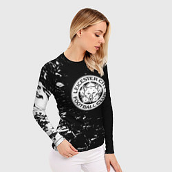 Рашгард женский Лестер сити краски белые, цвет: 3D-принт — фото 2