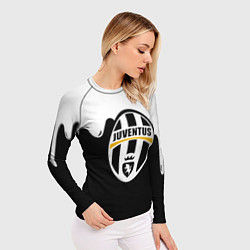 Рашгард женский Juventus капли красок, цвет: 3D-принт — фото 2