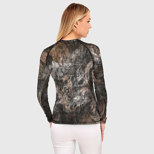 Женский рашгард Абстракция - brown darkness / 3D-принт – фото 4
