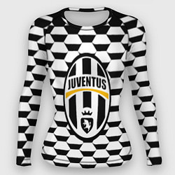 Рашгард женский Juventus геометрия черно белая, цвет: 3D-принт