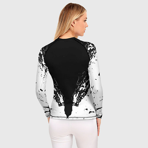 Женский рашгард Ювентус краски всплеск текстура / 3D-принт – фото 4