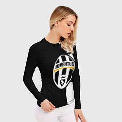 Рашгард женский Ювентус геометрия белая, цвет: 3D-принт — фото 2