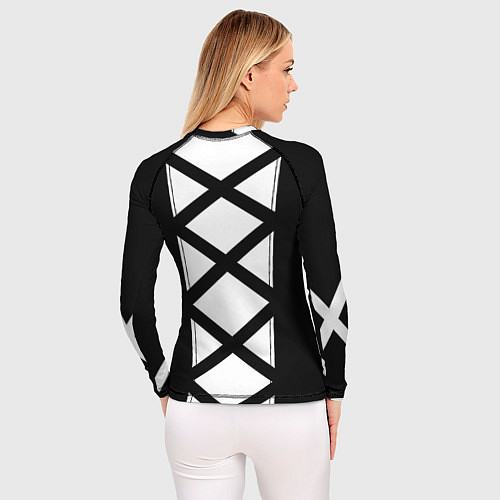 Женский рашгард Ювентус геометрия полосы линии / 3D-принт – фото 4
